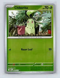 Pokemon TCG Chikorita 008/132 ME01: Mega Evolution Reverse Holo NM - Image 1