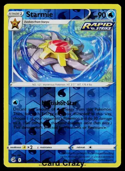 Starmie 053/264 Reverse Holo SWSH08: Fusion Strike Pokemon Card NM - Image 1