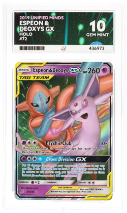 Pokemon TCG Espeon & Deoxys GX 72/236 ACE 10 Unified Minds Sun & Moon - Image 1