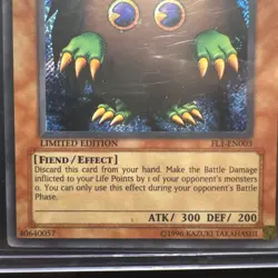 Yu-Gi-Oh Kuriboh FL1-EN003 Secret Rare Limited Edition Near Mint Condition - Image 2