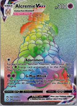Pokemon Alcremie VMAX TCG Shining Fates Holo Card 073/072 - Image 1