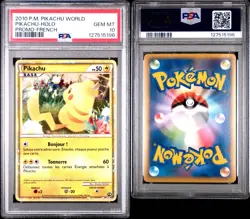 Pokemon TCG Pikachu World Collection 2010 French PSA 10 Holo Promo Card Hello - Image 3