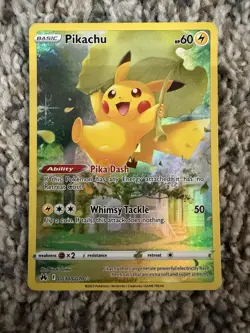 Pokemon TCG Crown Zenith Pikachu Full Art Holo Rare Card GG30/GG70 - Image 1