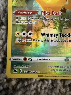 Pokemon TCG Crown Zenith Pikachu Full Art Holo Rare Card GG30/GG70 - Image 5
