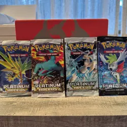 Pokemon TCG OPENED Three Platinum Arceus Packs and One Platinum Pack No Cards - Image 1