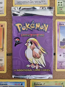 NM 12 Base Set 2 Cards Empty/Opened Base Set 2 Pidgeot Booster Pack Wrapper - Image 3