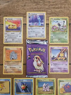 NM 12 Base Set 2 Cards Empty/Opened Base Set 2 Pidgeot Booster Pack Wrapper - Image 4