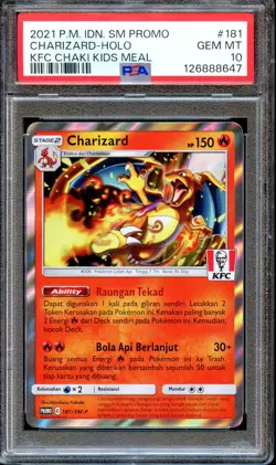 PSA 10 Charizard 181/SM-P Chaki KFC Indonesian Indonesia Promo Pokemon Card MINT - Image 1