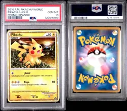 Pokemon TCG Pikachu World Collection 2010 Spanish PSA 10 Holo Promo Card Hello - Image 3