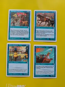 Portal Three Kingdoms 4 card P3K MTG Wu Admiral,Champion's Victory,Straw Soldier - Image 1
