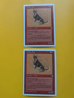 Zodiac Dog x2 Creature. Portal Three Kingdoms. Vintage P3K MTG 2 Card. - Image 1