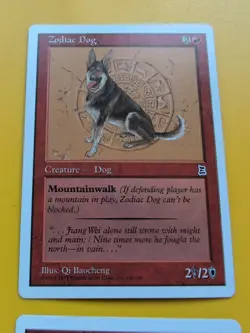 Zodiac Dog x2 Creature. Portal Three Kingdoms. Vintage P3K MTG 2 Card. - Image 4