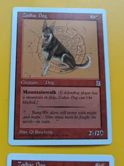 Zodiac Dog x2 Creature. Portal Three Kingdoms. Vintage P3K MTG 2 Card. - Image 5