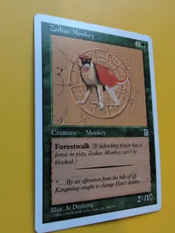 Zodiac Monkey creature Portal Three Kingdoms. Vintage P3K MTG Card. - Image 4