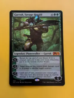 Garruk, Savage Herald M21 Mythic Planeswalker FOIL MTG Card. - Image 1