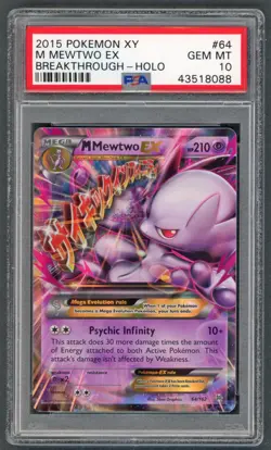 Pokemon Cards - PSA 10 M Mewtwo Ex 64/162 - Breakthrough XY Holo - GEM MT PSA10 - Image 1