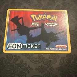 Pokemon Eon Ticket Promo E-Reader E Card Ruby & Sapphire GBA - Image 1