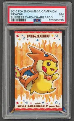 Pokemon Cards - PSA 7 Pikachu Mega Lizardon Y Poncho Charizard BC Business Card - Image 1