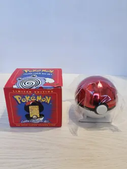 1999 Pokemon 23k Gold Plated Card Poliwhirl Pokeball from Burger King SEALED. - Image 1