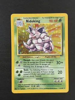 Nidoking 11/102 Base Set Holo - Pokemon TCG Vintage Card - LP - Image 1