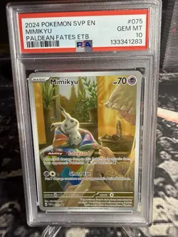 PSA GEM MT 10 Pokemon TCG Mimikyu 075 Sv: Scarlet & Violet Promo Cards Holo 2024 - Image 1