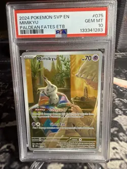 PSA GEM MT 10 Pokemon TCG Mimikyu 075 Sv: Scarlet & Violet Promo Cards Holo 2024 - Image 2