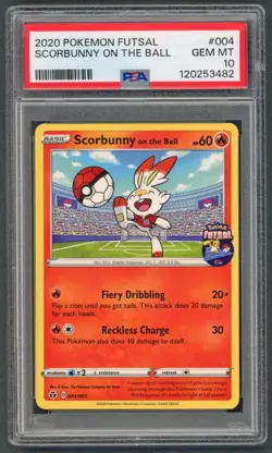 Pokemon Cards - PSA 10 Scorbunny on The Ball 0004/005 - Futsal - GEM MT - PSA10 - Image 1