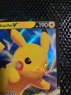 Pokemon TCG Sword & Shield Promo Pikachu v SWSH061 Holo Card Raw - Image 3