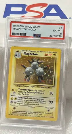 MAGNETON 1999 POKEMON BASE SET RARE HOLO 9/102 PSA 6 - Image 1