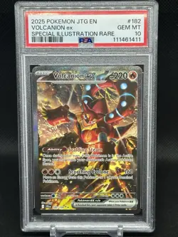 2025 POKEMON JTG EN-JOURNEY TOGETHER #182 VOLCANION EX PSA 10 - Image 1
