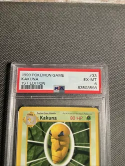 KAKUNA 1999 Pokemon Game Base Set Shadowless 1st Edition #33 PSA 6 - Image 2