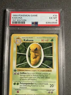 KAKUNA 1999 Pokemon Game Base Set Shadowless 1st Edition #33 PSA 6 - Image 3
