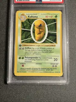 KAKUNA 1999 Pokemon Game Base Set Shadowless 1st Edition #33 PSA 6 - Image 4