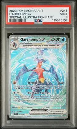 Pokemon PSA 9 Garchomp Ex #245 PAR IT Special Illustration Rare 2023 Italiano - Image 2
