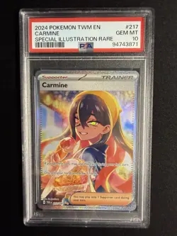 2024 Pokemon SV Twilight Masquerade TWM EN Carmine #217/167 PSA 10 - Image 1