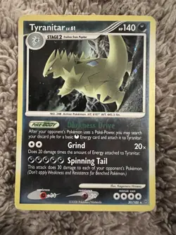 Pokemon TYRANITAR 30/100 Rare (2008 Stormfront) LP/Light Play - Image 1