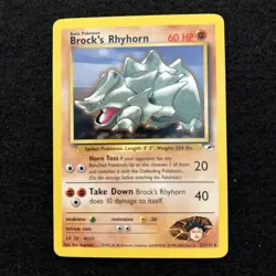 Pokemon BROCK'S RHYHORN 22/132 (Rare) Gym Heroes - NM/Near Mint - Image 1