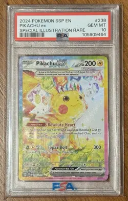 Pokemon SV Surging Sparks Pikachu EX 2024 Special Illustration #238 PSA 10 - Image 1