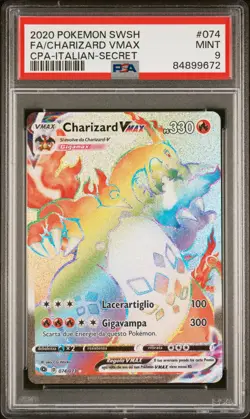 Pokemon PSA 9 Charizard Vmax #074 Full Art Futuri Campioni 2020 Italiano - Image 2