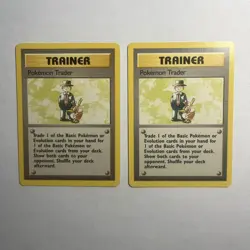 Pokemon TCG 2x - Pokemon Trader Base Set 77/102 Regular Rare - Both LP - Image 1