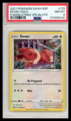 2021 Pokemon Eevee Fusion Strike Blister Promo #175 PSA 8 - Image 1