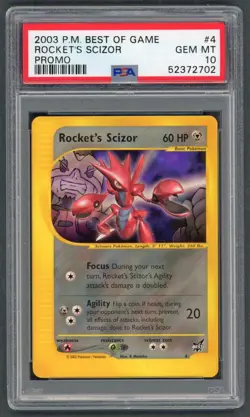 Pokemon Cards - PSA 10 Rocket's Scizor 4 - Best of Game Promo - GEM MT PSA10 - Image 1