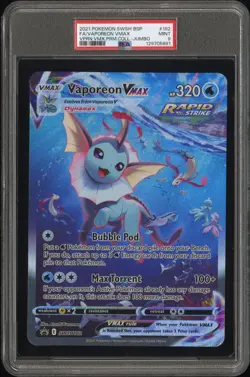 Pokemon Celebrations Collection JUMBO Vaporeon Vmax #SWSH182 Promo Card PSA 9 - Image 1