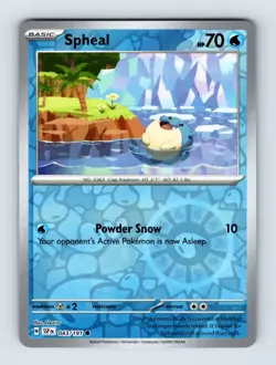 Spheal SV08: Surging Sparks Common Reverse Holo 043/191 NM/LP Pokemon Cards - Image 1