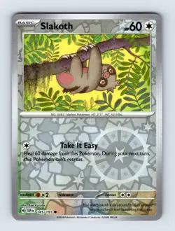 Slakoth SV08: Surging Sparks Common Reverse Holo 145/191 NM/LP Pokemon Cards - Image 1