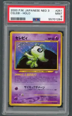 Pokemon Cards - PSA 9 Celebi 251 - JPN Neo 3 Holo - MINT - PSA9 - Image 1