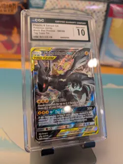 CGC 10 GEM MINT Pikachu & Zekrom GX Black Star Promo SM168 Pokemon Card - Image 1