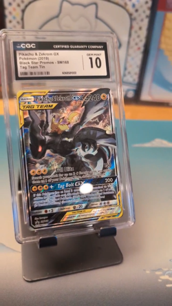 CGC 10 GEM MINT Pikachu & Zekrom GX Black Star Promo SM168 Pokemon Card - Image 2
