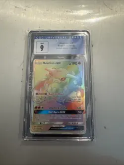 RAINBOW Heatran GX Holo Card 238/236 Sm-Unified Minds Cgc 9 - Image 1
