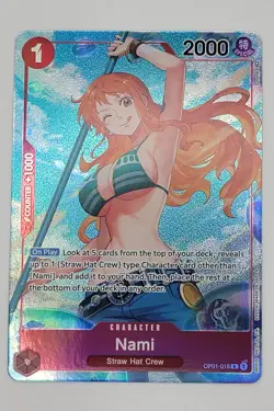 Nami Parallel OP01-016 Wave 2 Beta Pre Errata Romance Dawn One Piece Card Game - Image 1